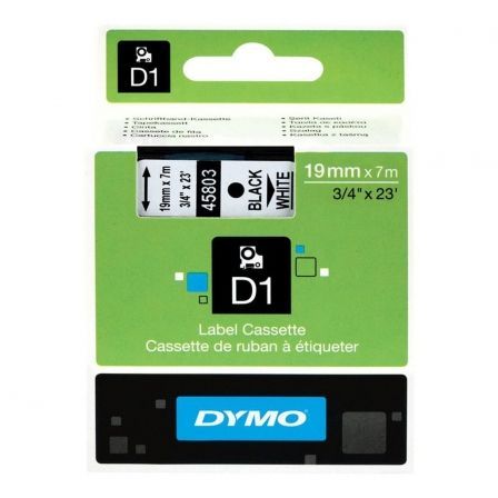 Dymo Cinta D1 Negro sobre Blanco 19mm x 7m Dymo Cinta D1 Negro sobre Blanco 19mm x 7m
